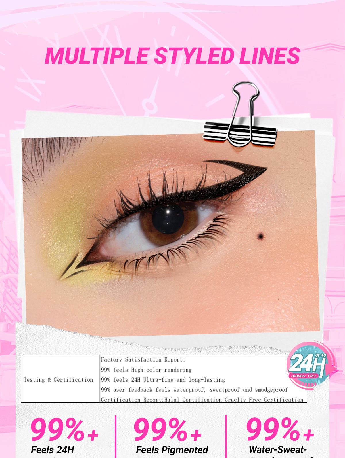 DAZZLE ME Lock & Wing! Duo Eyeliner Series Hyper Stay and Hyper Slim Smudgeproof Transferproof Waterproof Eyeliner Expert Tip DAZZLE ME Lock & Wing! Duo Eyeliner Series Hyper Stay and Hyper Slim Smudgeproof Transferproof Waterproof Eyeliner Expert Tip