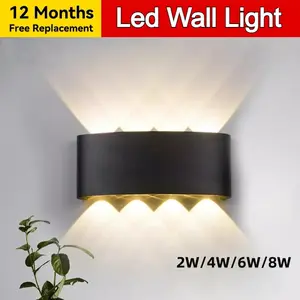 Lampu Dinding Outdoor Sorot 2 Arah / Lampu Taman Modern Dekorasi teras taman Minimalis hitam putih Set