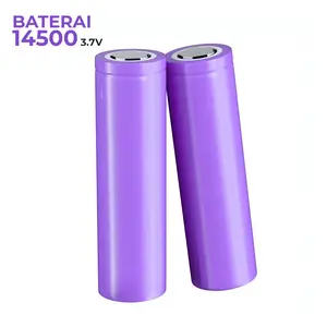 Baterai Litium 14500 Li-ion 3.7V/500mAh Baterai Elektronik Flat Top Baterai Cas Cadangan 14500