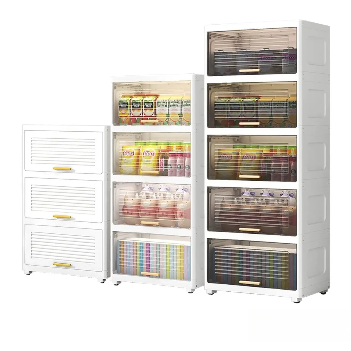 Flip Top Cabinet Chest Storage Plastic Storage Box Home Organizer Container Rack