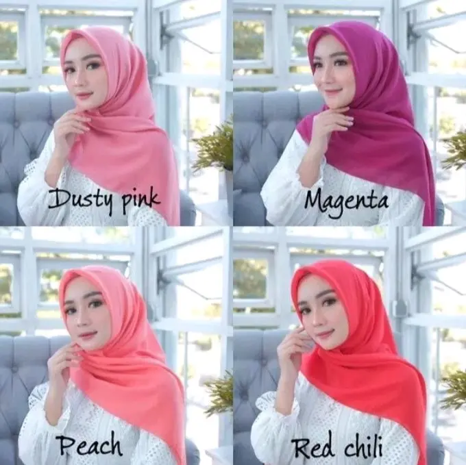 hijab Bella square Paris tegak paripurna