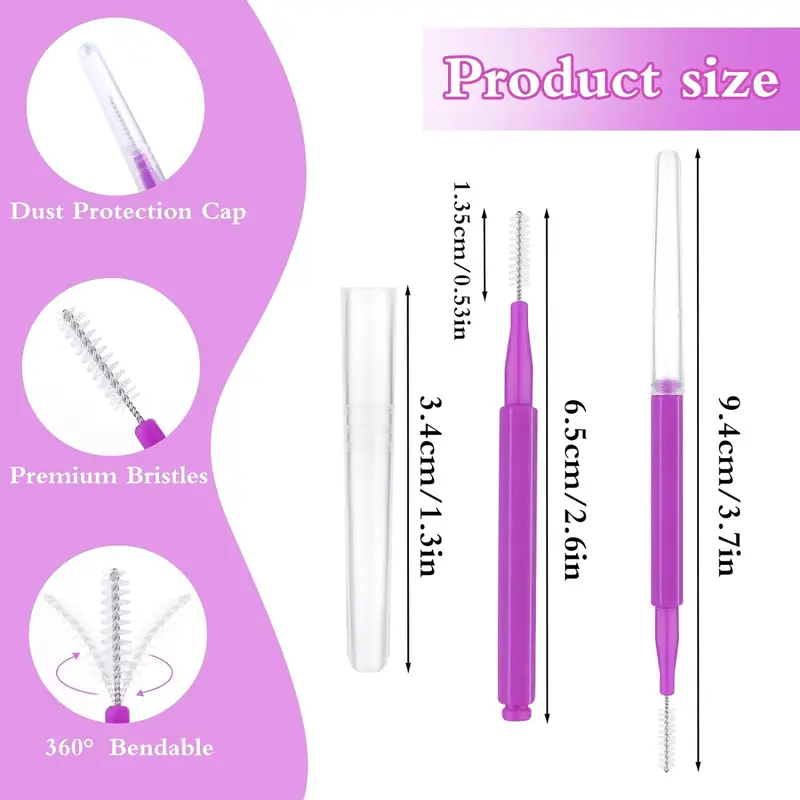 Micro Eyebrow Brush Set, 50pcs Multi-functional Eyelash Comb, Eyebrow Brush, Eye Makeup Tool for Women & Girls 1