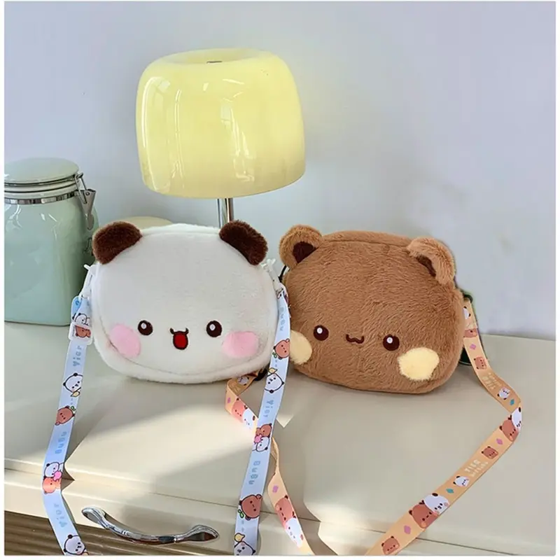 Túi Đeo Chéo Hình Gấu Anime, Phong Cách Kawaii Ví Đựng Đồ Mềm Hoạt Hình, Ví Nhồi Bông Và Bồng Bềnh Dành Cho Phụ Nữ Và Trẻ Em Gái Bag Tote Nhung Chữ Nhật 1