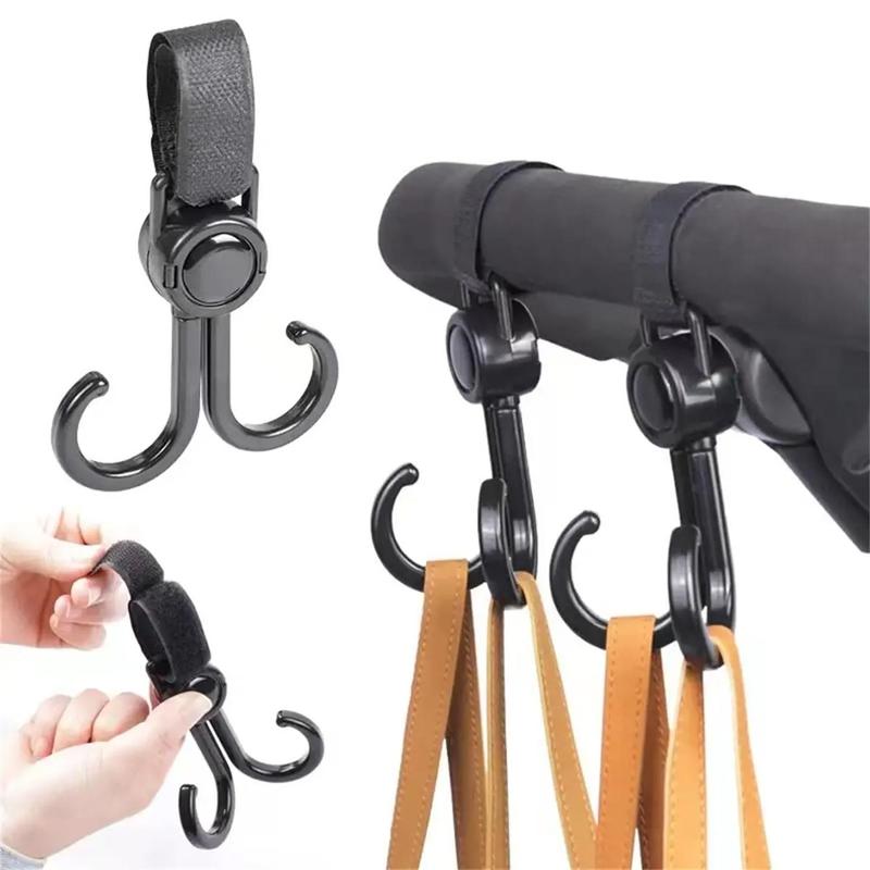 2pcs Baby Stroller Hook, Universal Stroller Hanging Hook, Rotatable Stroller Bag Hook 2