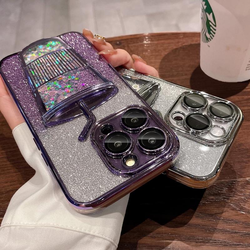 Product Introduction of Aesthetic quicksand cup plating glitter TPU camera case for iPhone 13 14 12 Pro max with lens protection shockproof soft back cover 25