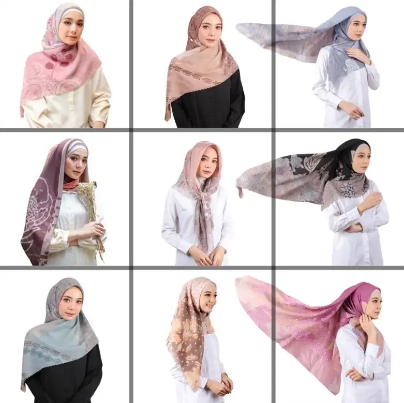 PAKET HEMAT ISI 20 PCS KERUDUNG VOAL MOTIF PARIS VOAL  LC
