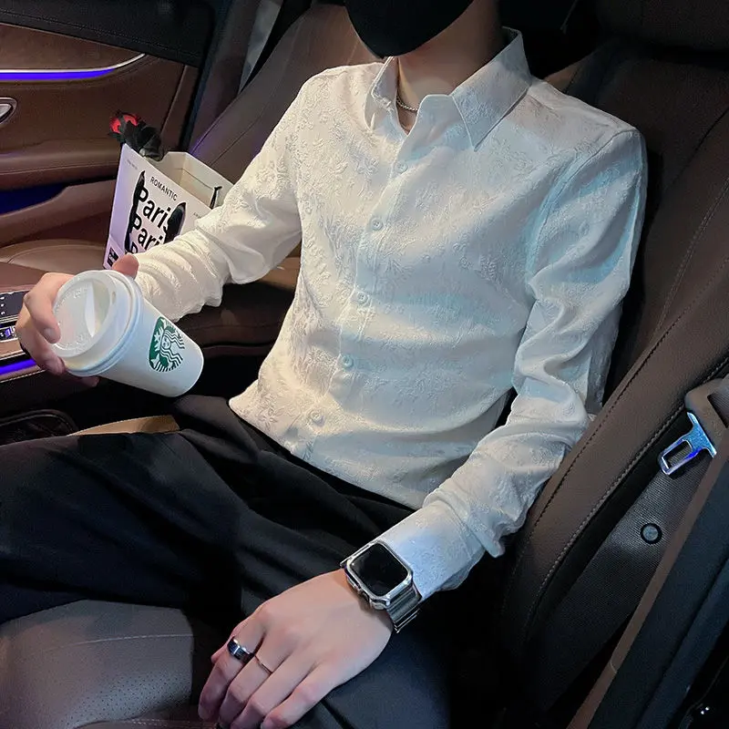 2022 New Men's Long Sleeve Casual Shirt Stylish Men's Fashion Design Casual Shirt Trendy Small Size Shirt