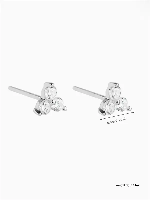 1 Pair Women's Elegant Rhinestone Decorated Stud Earrings, Casual Trendy Stud Earrings, Fashionable Jewelry for Women for Daily & Party Decoration 5