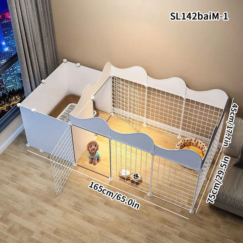 Pet Cage, Pet Fence, Indoor Pet Cage, Small Dog Fence, Dog Kennel with Toilet Area, Pet Supplies for Small Dogs, Dog & Cat Furniture 3