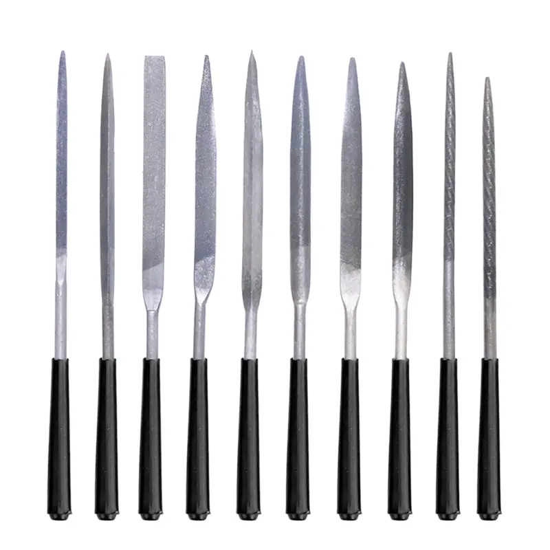 EELIC KIR-4X160X10 ISI 1 SET= 10PCS ALAT KIKIR BESI 4 INCH KIKIR GERGAJI ALAT PERKAKAS PERTUKANGAN PRECISION NEEDLE FILES BERBAHAN BAJA KARBON BERKULITAS TINGGI