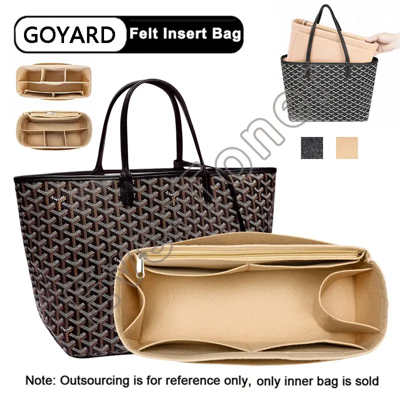 BUDBLK Felt Insert Organizer For Goyard GM PM Mini Tote Bag Womens Handbag Inner Purse Travel Cosmetic Liner Bags Shaper polene  bag