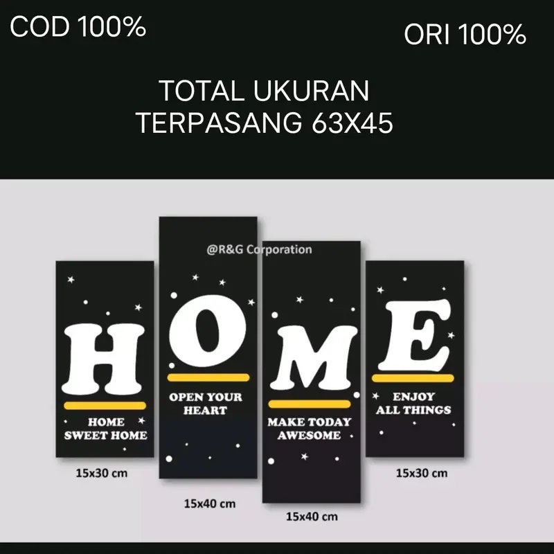hiasan dinding tulisan HOME ruang tamu, hiasan dinding estetik aesthetic. hiasan dinding modern, hiasan dinding home, hiasan dinding minimis 1