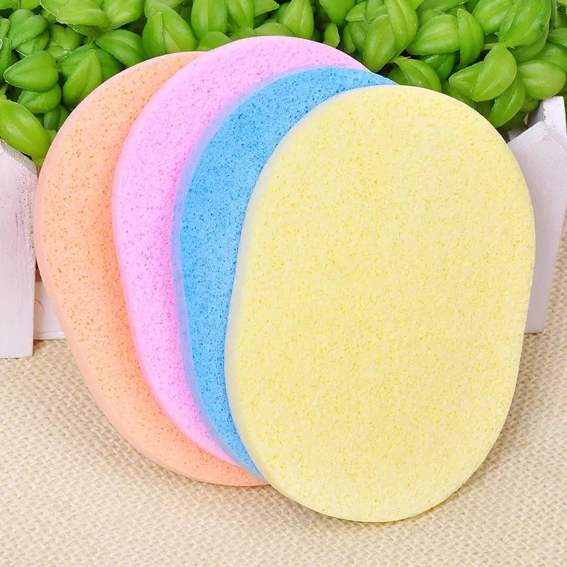 Miếng Bọt Biển Làm Sạch Da Mặt, Nhiều Màu Sắc, Miếng Làm Sạch Da Mặt, Miếng Rửa Mặt, H3B4 Màu Ngẫu Nhiên, Phồng A3E8, 1 Miếng 1