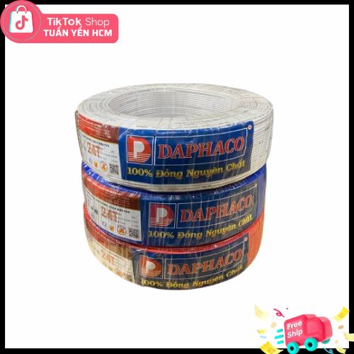 Dây điện đôi mềm Daphaco 2x24 0.5mm lõi 2 ruột đồng cao cấp cuộn 100M - Hàng chính hãng
