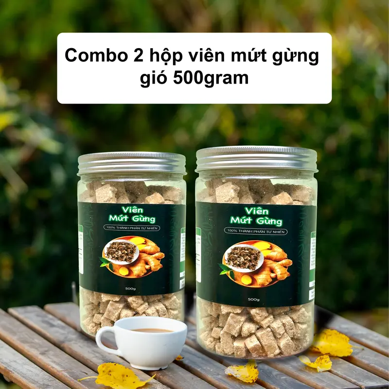 Viên ngậm viên mứt gừng gió đường phèn - combo 2 hộp 500Gram - [1KG] - Foods 1
