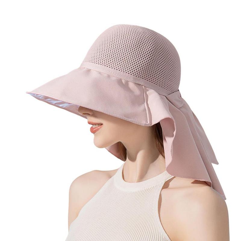 EN Sun Protection Hat Sun Hat Stylish Summer Women's Bucket Hat with Shawl for Sun Protection and Beach Travel Lightweight Breathable Wide Brim Cap for Face and Neck 3