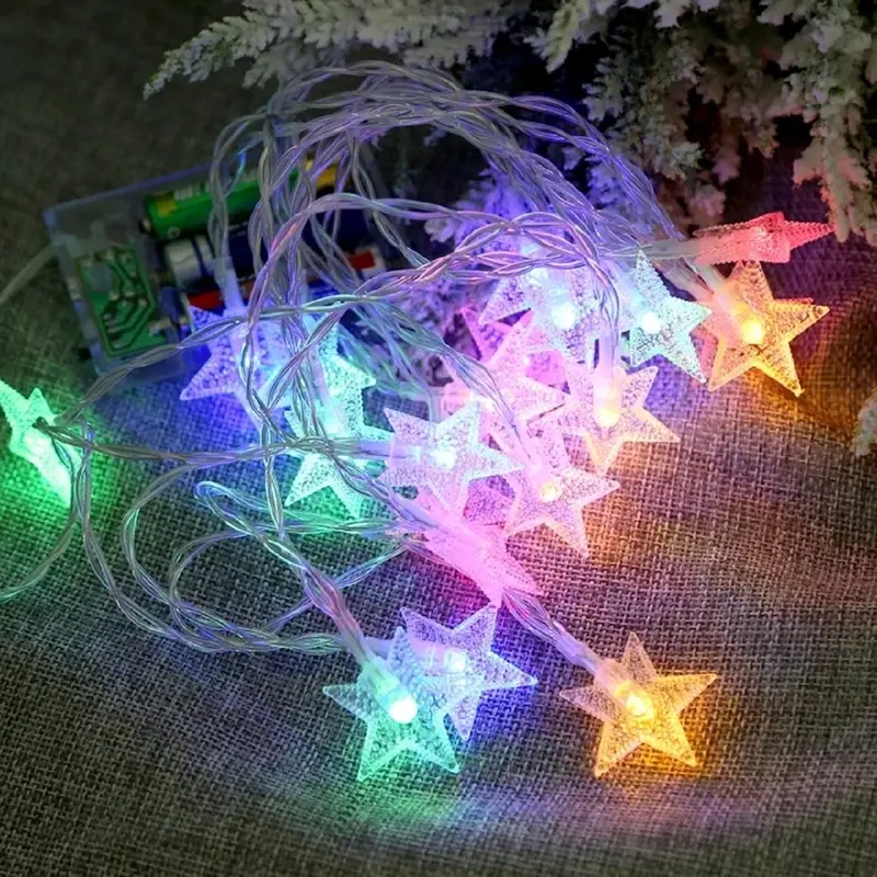 Bộ Dây Đèn led hình sao, Bông Tuyết trang trí phòng 4