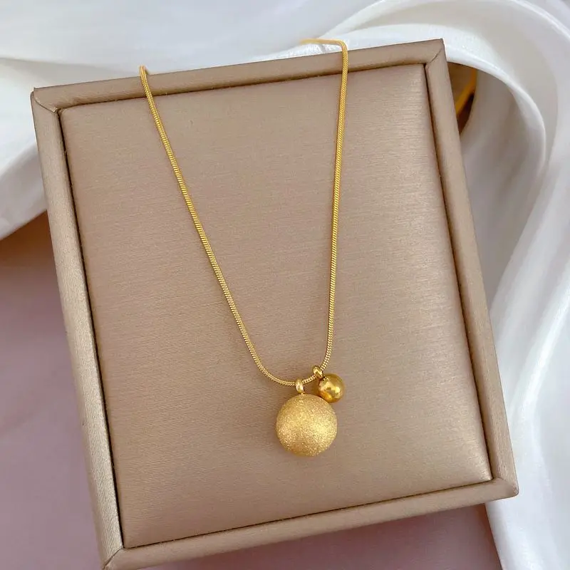 Kalung Wanita Warna Gold Liontin Boba Model Terbaru Kekinian 2022 Anti Luntur Anti Karat Selamanya