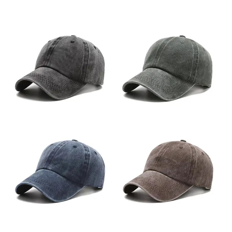 Spring and Autumn Sunshade Hats, Washed Cowboy Cloth Hats, Used Baseball Hats, Men's and Women's Outdoor Duck Tongue Hats, Four Seasons Sunshade Hats