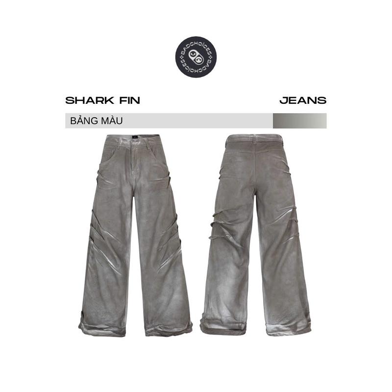 Bad Choices | Quần jean Shark Fin Wide-Leg ống rộng Wash màu Streetwear Style