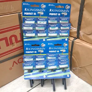 H2S 12 PCS 24 PCS KINGSMAN  ALAT CUKUR KUMIS ALAT CUKUR JENGGOT ALAT CUKUR BULU 3 MATA PISAU PENCUKUR KETIAK