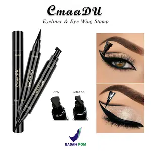 BPOM CMAADU EYELINER EYE WING STAMP 2 Sisi Cepat Kering Sexy Warna Hitam Waterproof