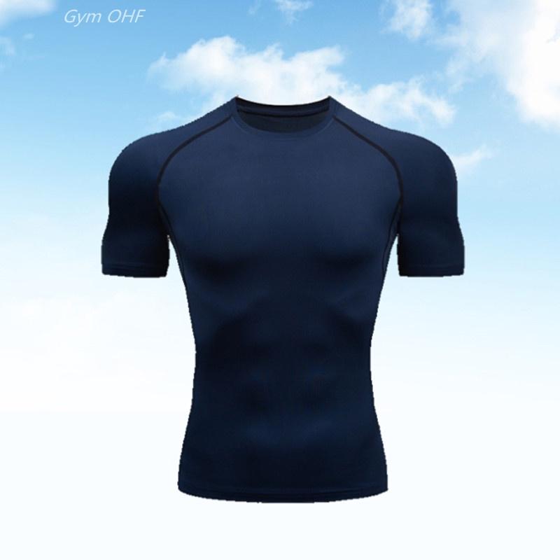 Compression särk Quick Dry Jõusaali Jooksu T-särk Meeste Fitness Jalgrattasärk Meeste suve T-särk_voghion.com