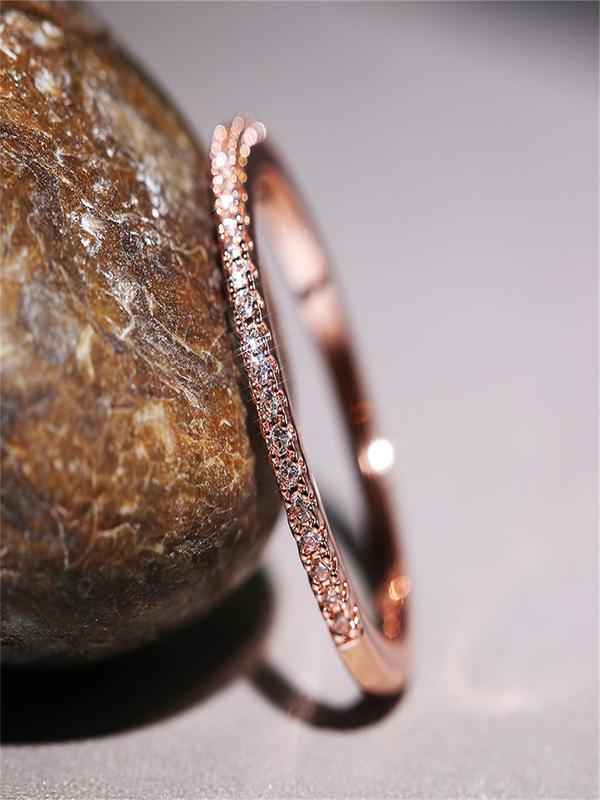 Women's Elegant Rhinestone Decorated Ring, Exquisite Trendy Ring for Wedding Engagement Party, Fashionable Jewelry for Women As Gift 3
