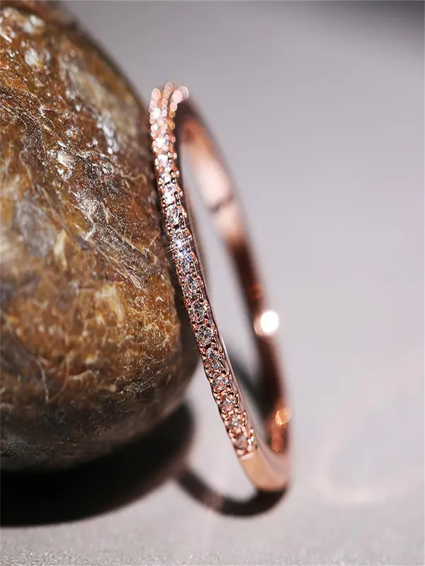 Women's Elegant Rhinestone Decorated Ring, Exquisite Trendy Ring for Wedding Engagement Party, Fashionable Jewelry for Women As Gift 3