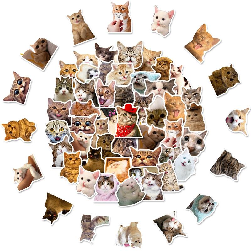 Cartoon Cat Pattern DIY Sticker, Waterproof Self Adhesive Decor Paper, Graffiti Sticker, Decorative Sticker for Car Motorcycle Bicycle Gift Greeting Card Water Bottle Laptop Phone 2
