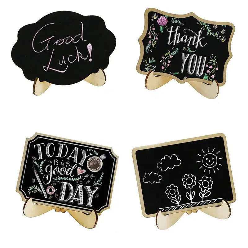 Wooden Blackboard Cloud Shape Table Sign Memo Message Stand Chalk Board Wedding
