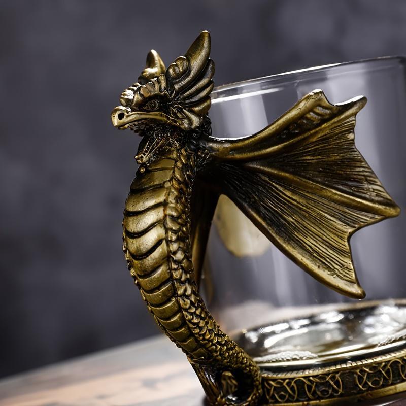 Dragon Design Whiskey Glass, 1 Count Creative Wing Handle Design Beer Mug, Exquisite Glass Drinking Cup for Home Office Dormitory Dining Room 5