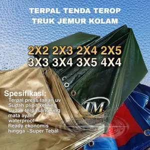 Terpaulin Terpal A20 tahan UV SUPER TEBAL 2X3 2X4 2X5 3X3 3x4 3X5 Tenda Terop Truk Jemur Kolam waterproof Super Tebal Camping Outdoor terpal  kain terpal  tenda matras  camping Plastic Thick