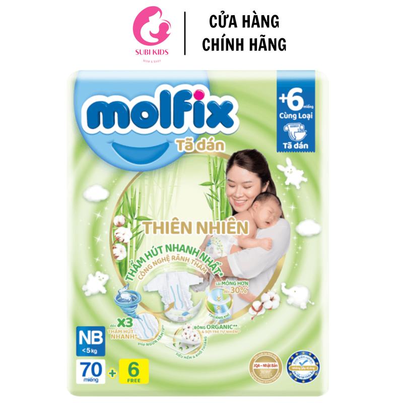 Tã/bỉm dán sơ sinh Molfix Newborn  (dưới 5kg) - Gói 70+ 6 miếng