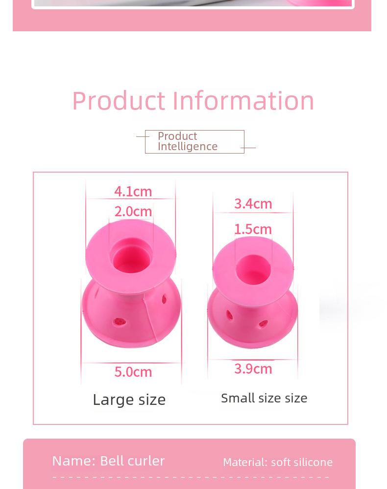 Product Introduction of Factory Direct Sales Mushroom Hair Curler Bell Hair Curler Hair Roller Silicone Hair Curler Eight-Character Bangs Roller Haircare Heatless 7
