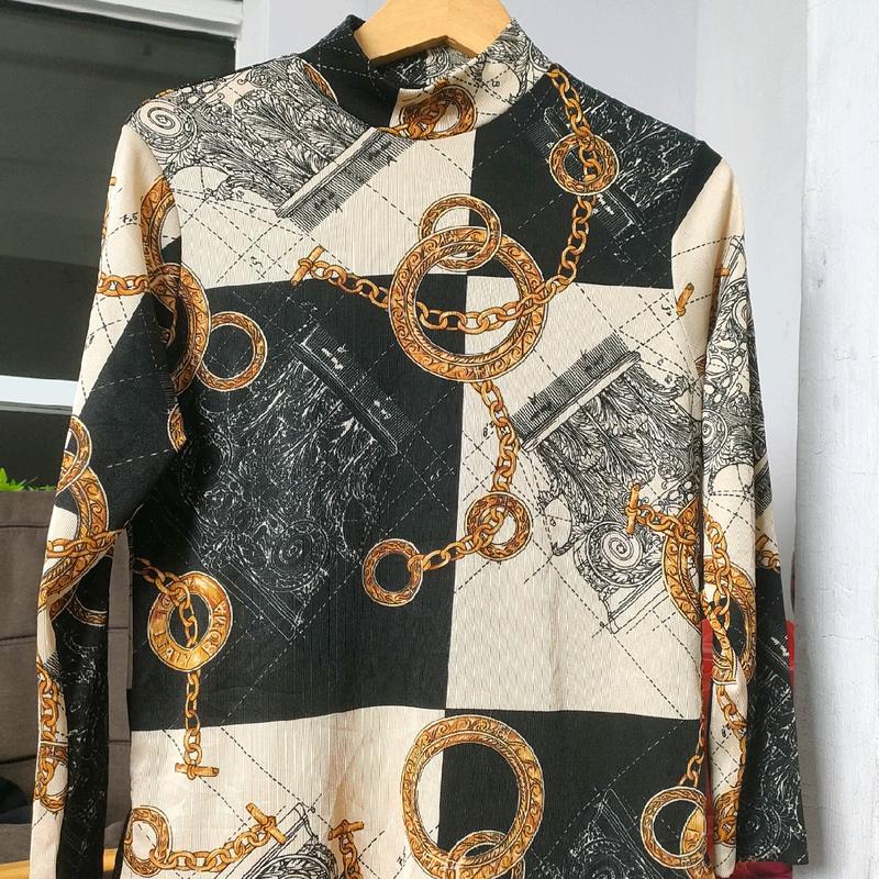 ATASAN LENGAN Putih Hitam Polos 2