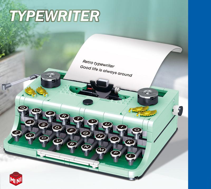 Product Introduction of Chinese Building Blocks Retro Supplies Sewing Machine Radio Typewriter Model Coffee Machine Bread Machine Creative Ornament 0