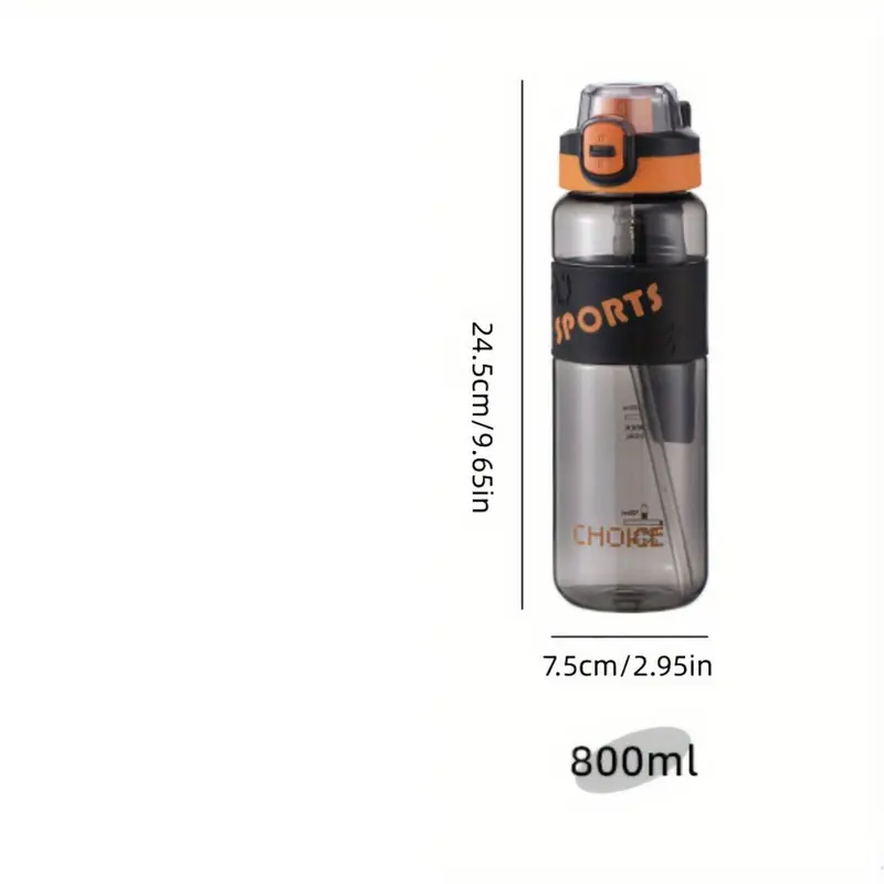 800ML/27oz Square Gradient Water Bottle, 1 Count Leak-proof Seal Water Bottle, Portable Drinking Cup for Outdoor Sports 6