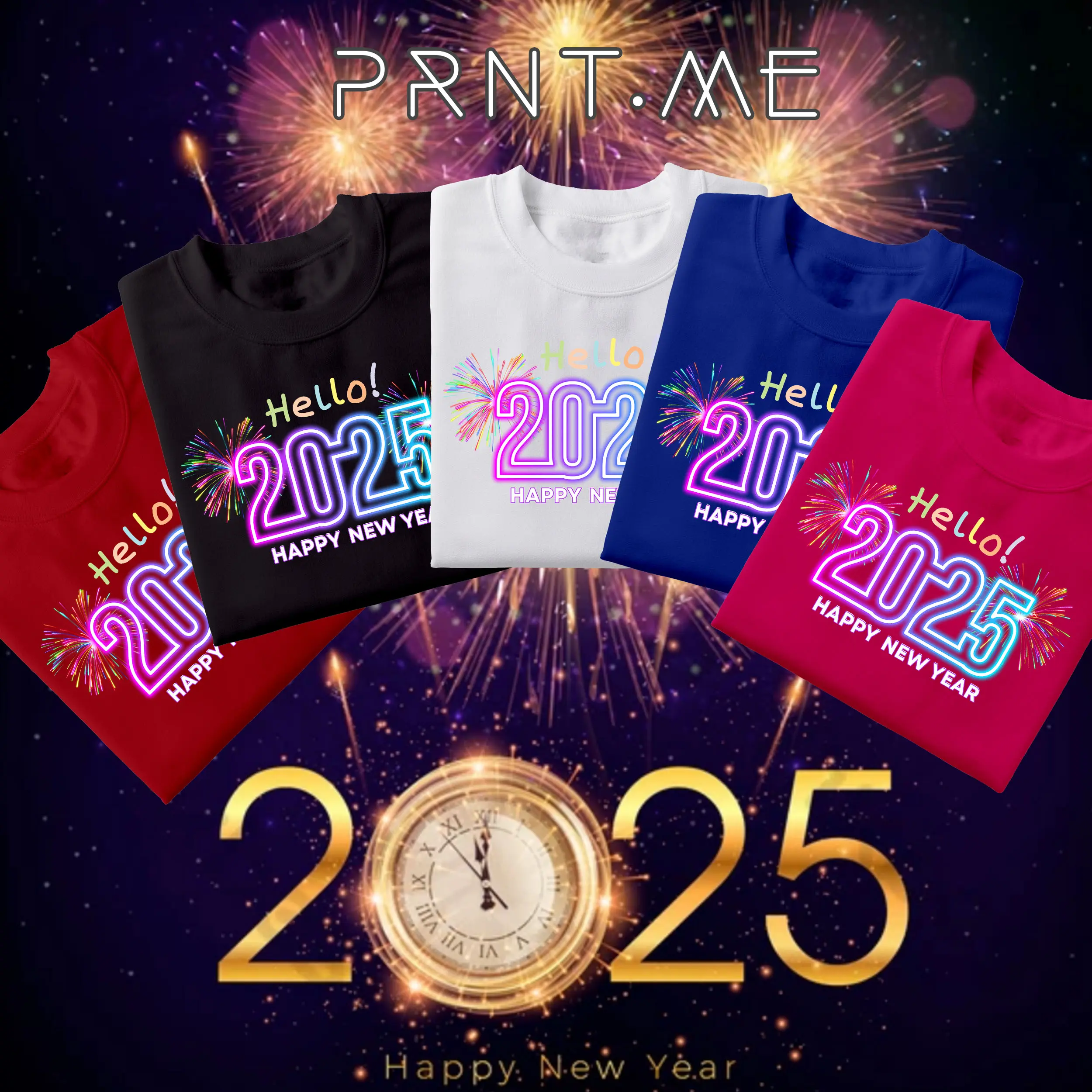 Happy New Year 2025 Year of the SNAKE WELCOME 2025 Family T-Shirt by PRNT Cotton