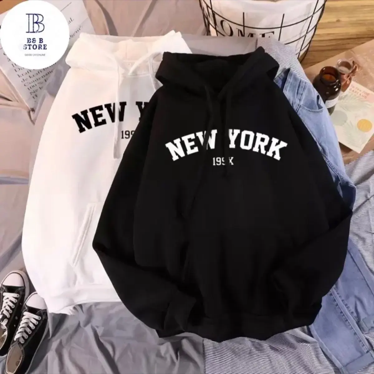 Áo Hoodie In New York Nón 2 Lớp
