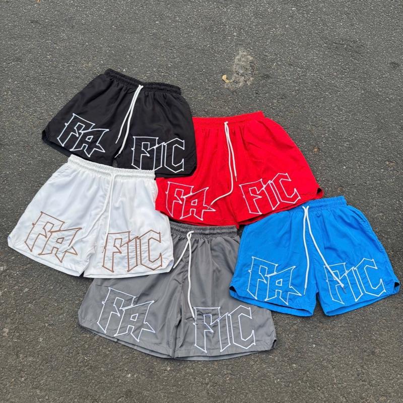 Quần Short Unisex Vải Dù THêu Logo FAFIC , Quần Đùi Dù Nam Nữ Form Suông Thoáng Mát, Phần Lưng Chun Co Giãn - MÃ SF02