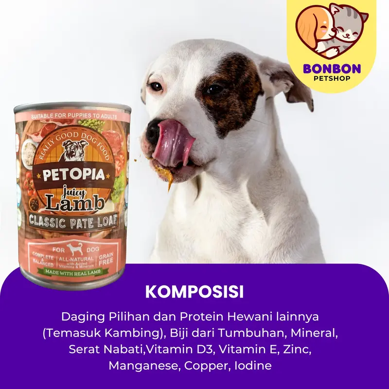 Petopia Kaleng Wet Dog Food Can Makanan Basah Anjing Petopia Puppy Premium Cuts 415 gr Petopia Lamb Chicken Beef 380gr 3