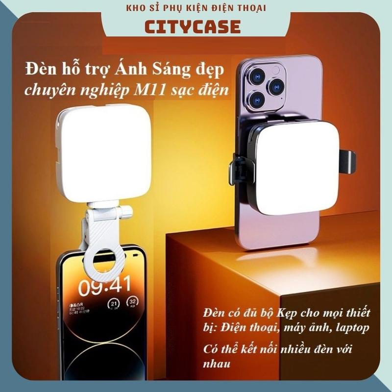 Bộ Đèn Led mini M11 sạc điện hỗ trợ ánh sáng chụp ảnh quay video kẹp lên điện thoại ipad máy tính laptop máy ảnh giá đỡ