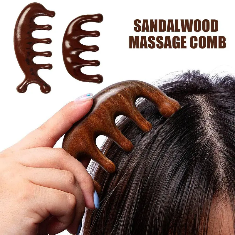 Lược Mát Xa Kinh Tuyến Cơ Thể, Thiết Kế Năm Răng,  Răng Rộng,Thích Hợp Mát Xa Tóc,Vật liệu nhựa 0