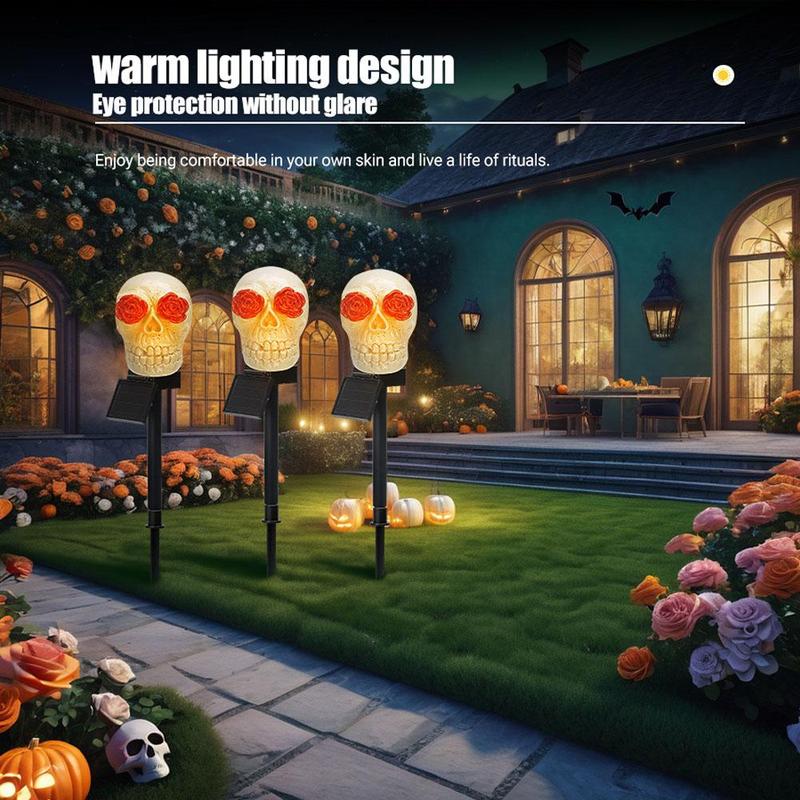 Solar Powered Skull Head Design Hanging Light, Halloween Hanging Light, Halloween Decoration Light for Garden, Yard, Lawn, Desktop, Pond, Balcony, Ornaments 4