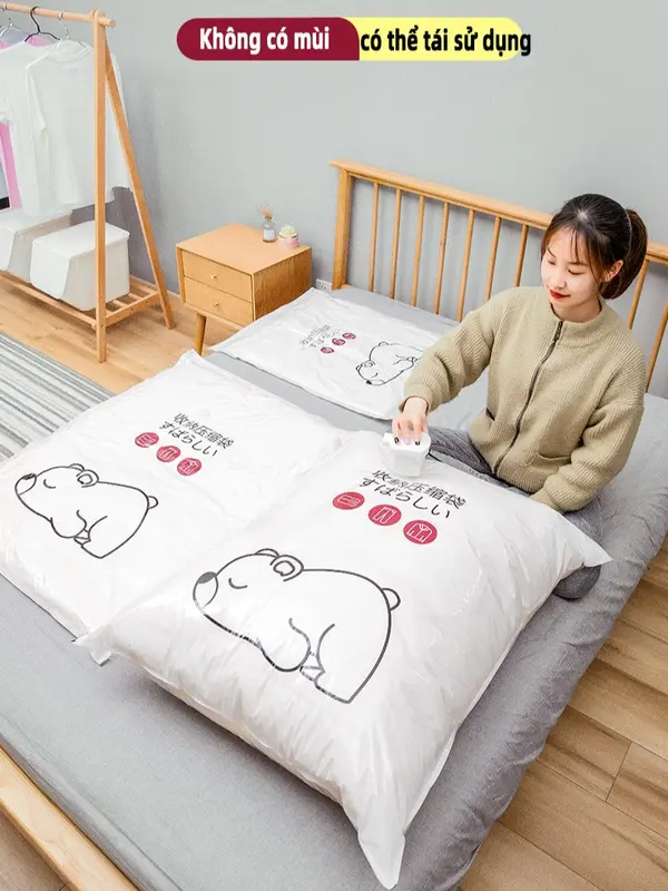 Túi hút chân không quần áo chăn ga công nghệ Nhật Bản - Đa năng, tiện dụng Hello shop phòng vệ sinh thân thiện với môi trường 4