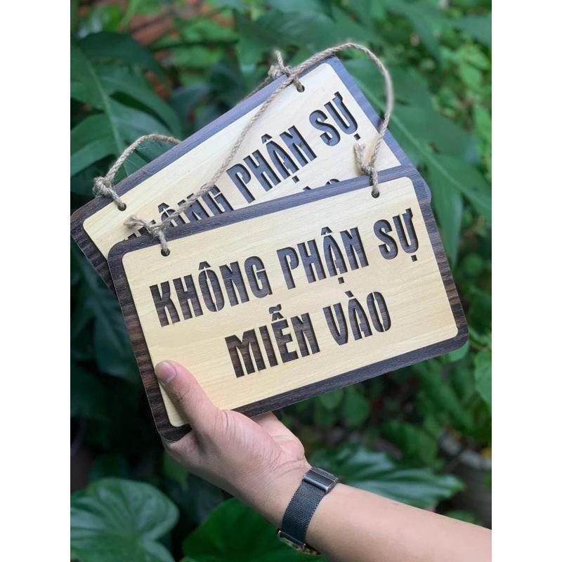 Bảng gỗ decor " Không Phận Sự Miễn Vào - Khu Vực Của Nhân Viên " trang trí cửa hàng, quán, phòng họp 0