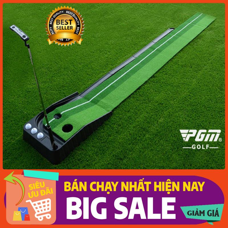 Thảm tập Golf Putting 2 Color loại cao cấp chính hãng PGM, có đường bóng về dài 3m, dụng cụ hỗ trợ tập golf gạt bóng vùng Green, tập chơi golf tại nhà Sport Đồng