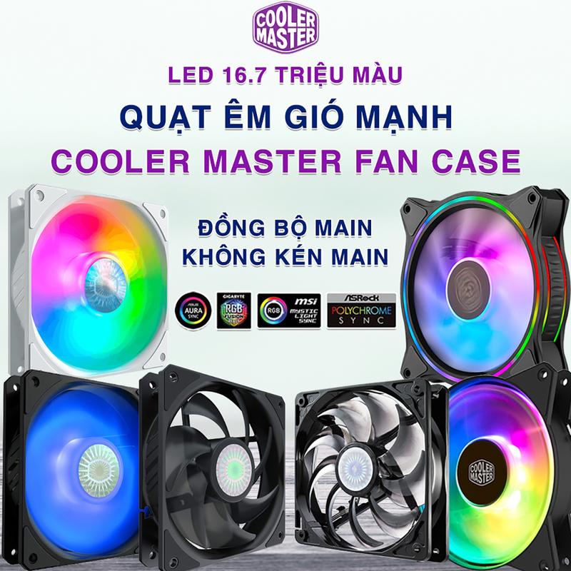 Product Introduction of Quạt Fan Case 12cm Cooler Master gió mạnh quạt êm - CoolerMaster SickleFlow Halo Masterfan Fan led RGB 120mm 140mm 14cm 20