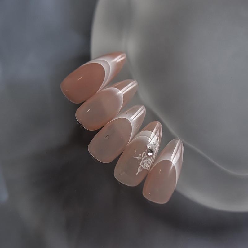 Hình dán 1 stick fen dặm màu trắng  lụa loại đẹp , phụ kiện làm nail nữ 2